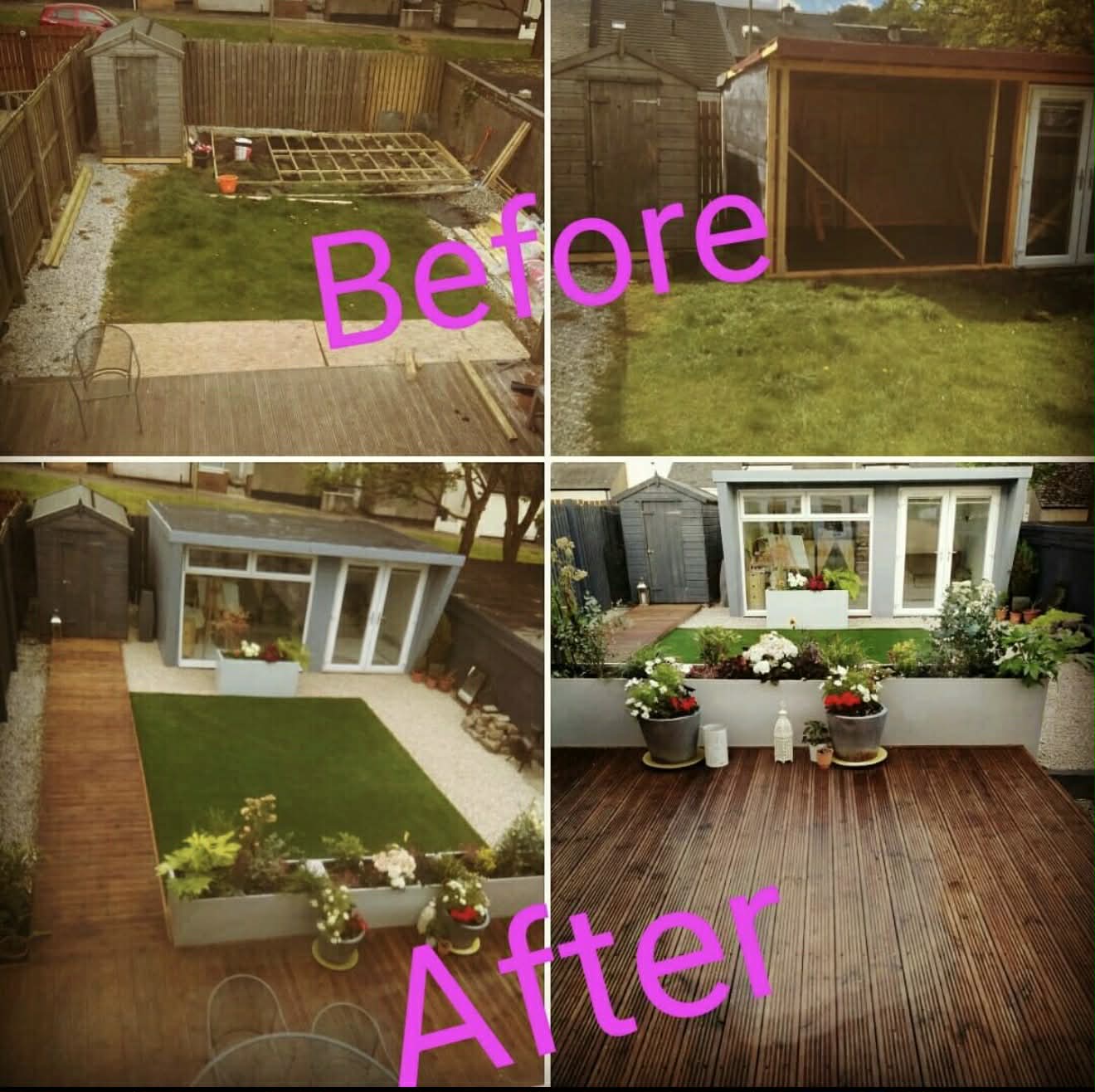 Landscaping transformation with new paving and plants